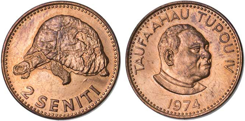 2 сенити, Тонга, 1974. 2 сенити, Тонга, 1974.